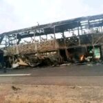 ACCIDENT DE CIRCULATION À MALANVILLE : Un bus et un employé de Baobab Express emportés par les flammes